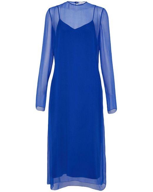 Ferragamo layered-design silk dress
