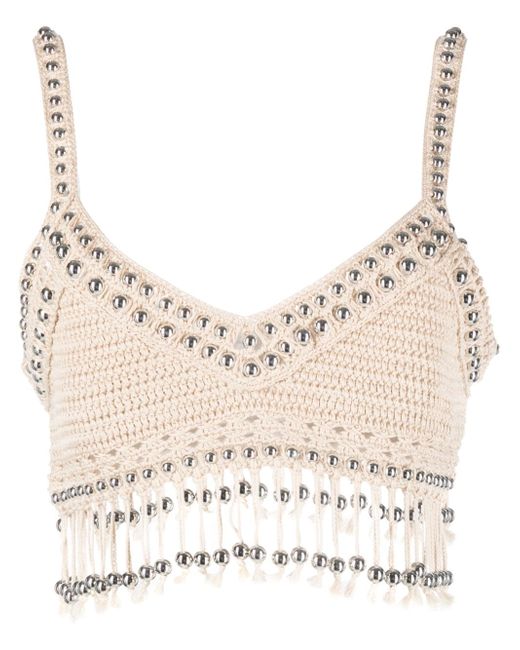 Paco Rabanne bead-embellished cropped top