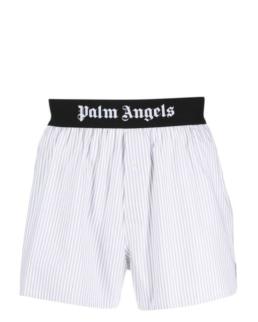 Palm Angels logo-band striped boxer shorts
