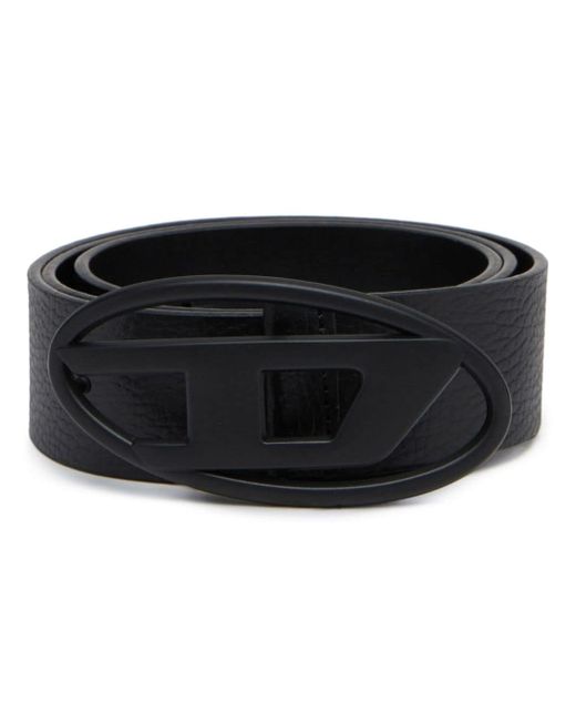 Diesel logo-buckle reversible leather belt