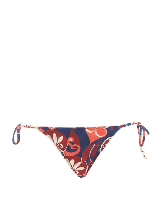 La Double J. graphic-print side-tie bikini bottom