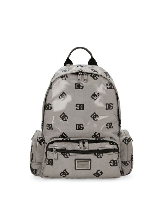 Dolce & Gabbana logo-print coated-finish backpack