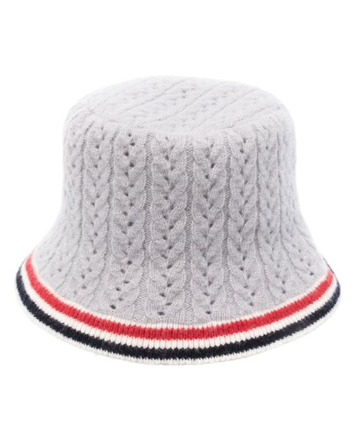 Thom Browne cable-pointelle bucket hat