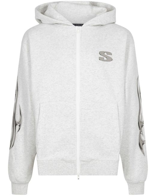 Stampd Chrome Flame zip-up oatmeal heather hoodie