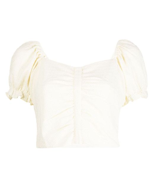 tout a coup gathered-effect cropped top