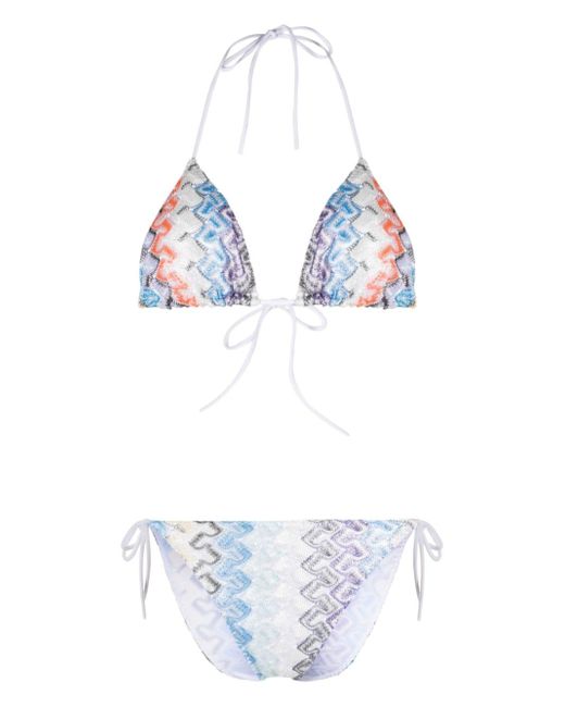 Missoni zigzag-print halterneck bikini set