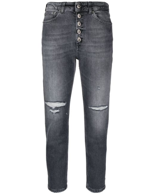 Dondup high-waisted cropped ripped jeans