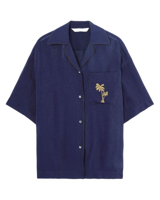 Palm Angels embroidered bowling shirt