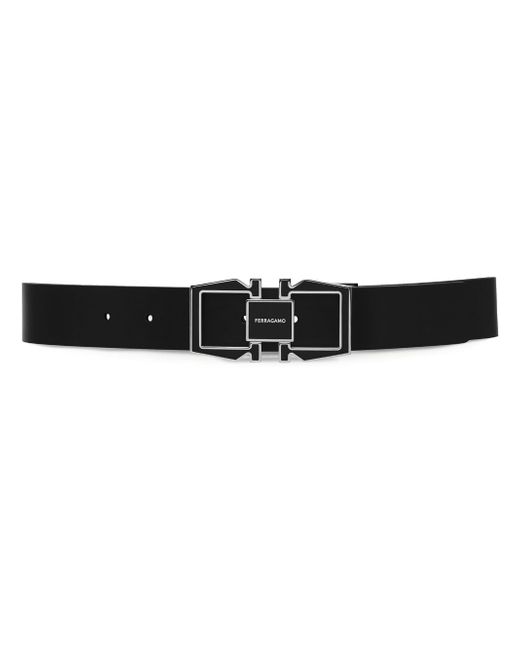 Ferragamo Gancini-buckle revesible leather belt