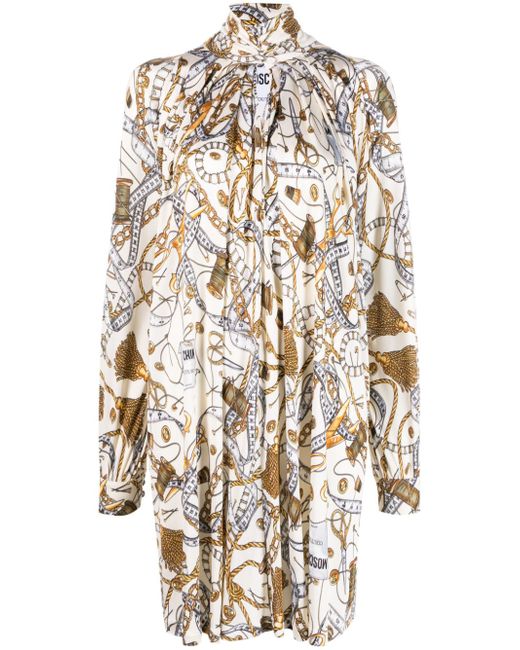 Moschino graphic-print high-neck midi dress
