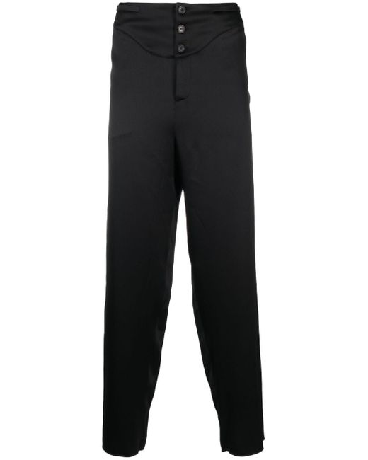 Saint Laurent buttoned silk tapered trousers