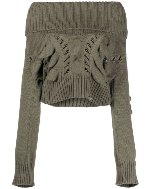Blumarine off-shoulder knitted jumper