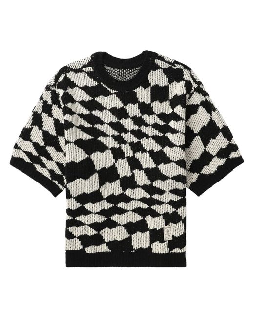 Ader Error check-print knitted jumper