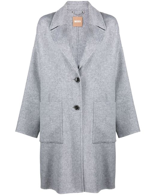 Boss single-breasted button-fastening coat