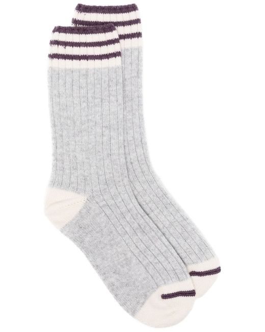 Brunello Cucinelli striped ribbed-knit socks