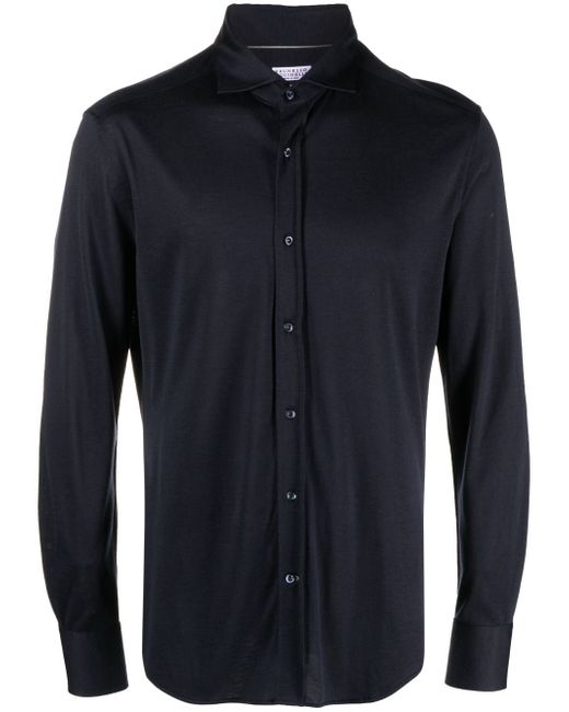 Brunello Cucinelli long-sleeved silk-cotton shirt