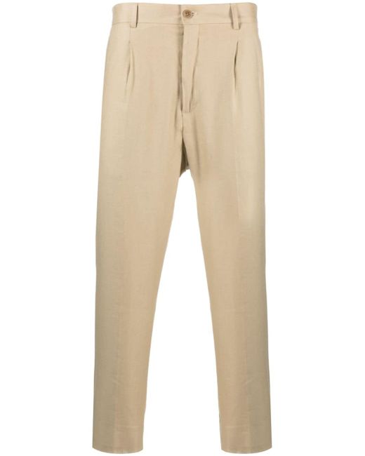 Costumein pleated straight-leg trousers