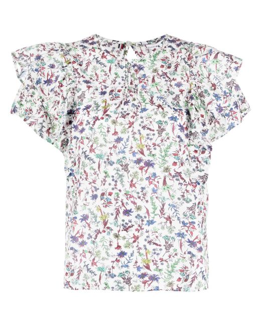 Tommy Hilfiger floral-print cotton-blend blouse
