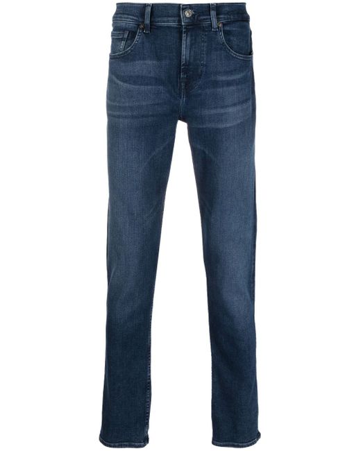 7 For All Mankind mid-rise slim-cut jeans