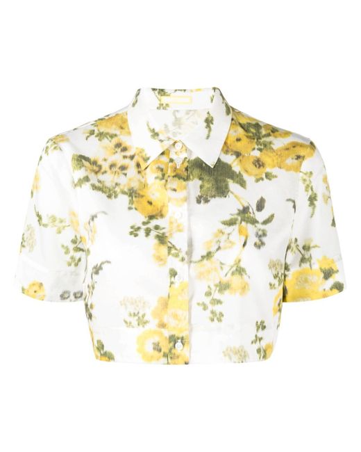 Erdem floral-print cropped shirt