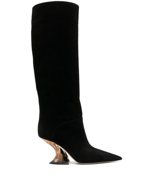 Casadei Elodie 85mm knee-length suede boots