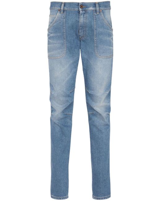 Balmain seam-detail slim-fit jeans