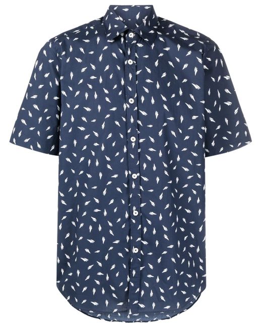 Canali pattern-print shirt