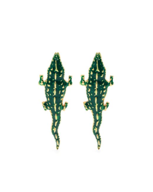 Natia X Lako Crocodile polished-finish earrings