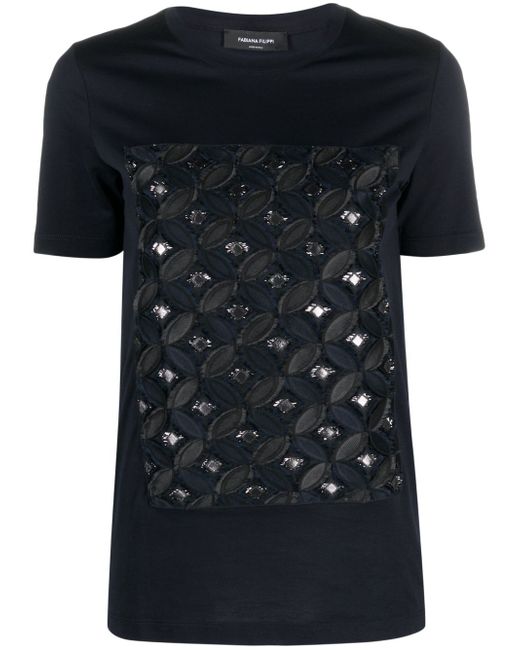Fabiana Filippi patterned-jacquard crew-neck T-shirt