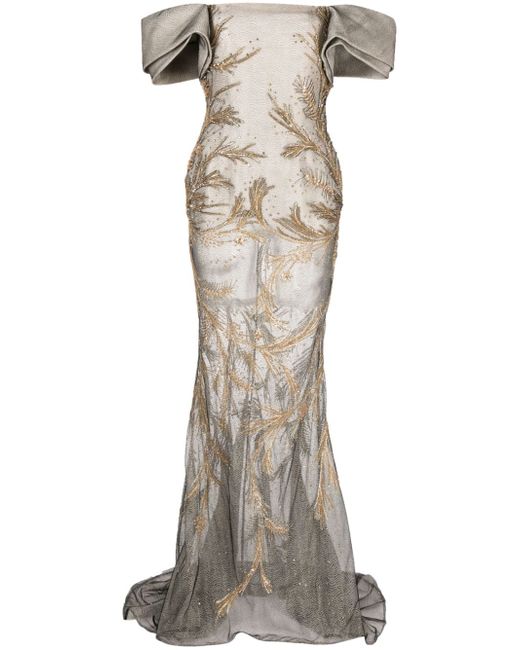Saiid Kobeisy beaded strapless mermaid dress