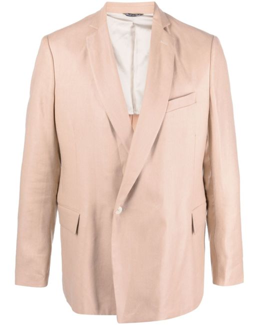 Costumein double-breasted linen-cotton blazer