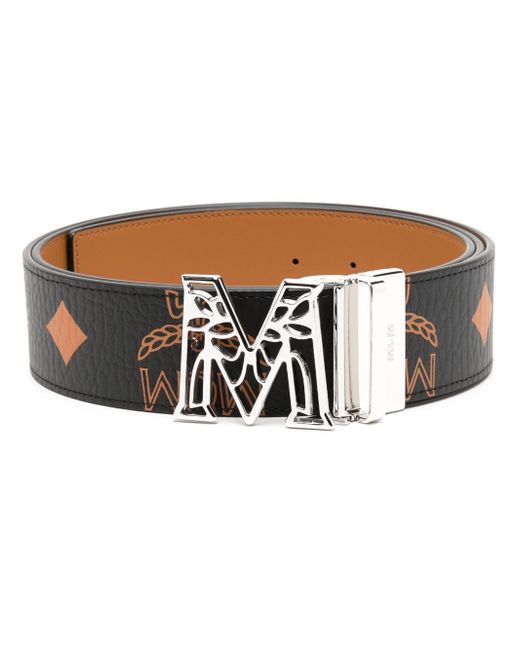 Mcm Maxi Visetos-print matte reversible belt
