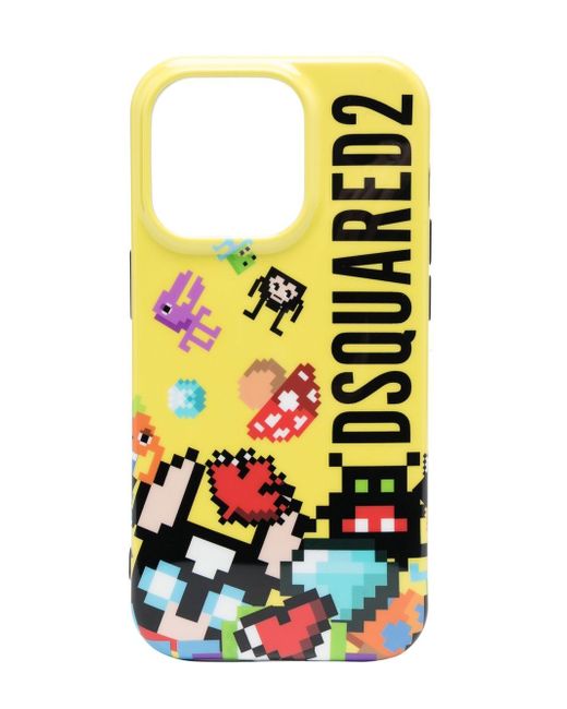 Dsquared2 pixelated-print iPhone 14 case
