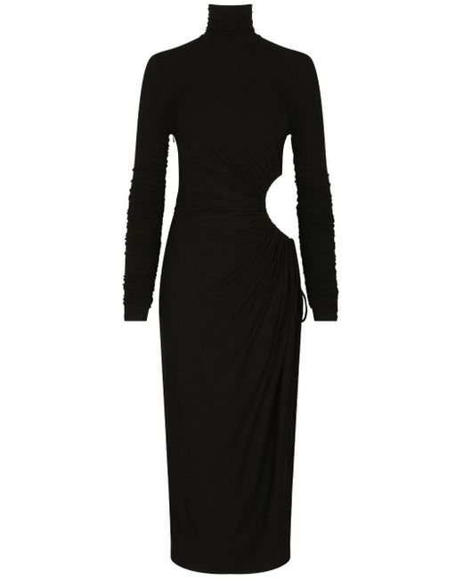 Dolce & Gabbana cut-out high-neck midi dress