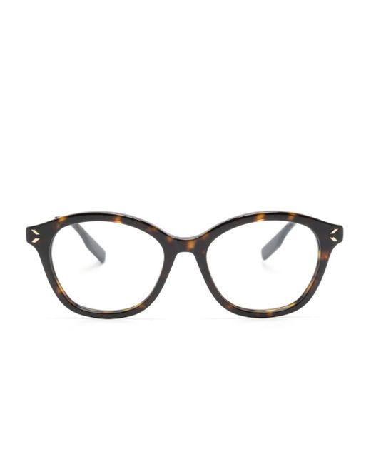 McQ Alexander McQueen tortoiseshell-effect round-frame glasses