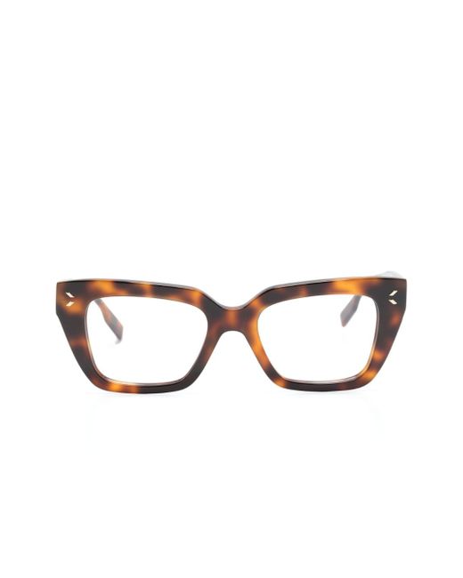 McQ Alexander McQueen square-frame tortoiseshell-effect glasses