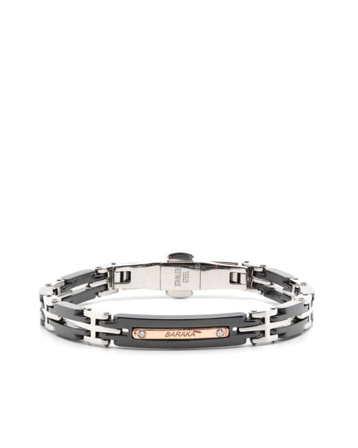 Barakà Freetime engraved-logo diamond-detail bracelet