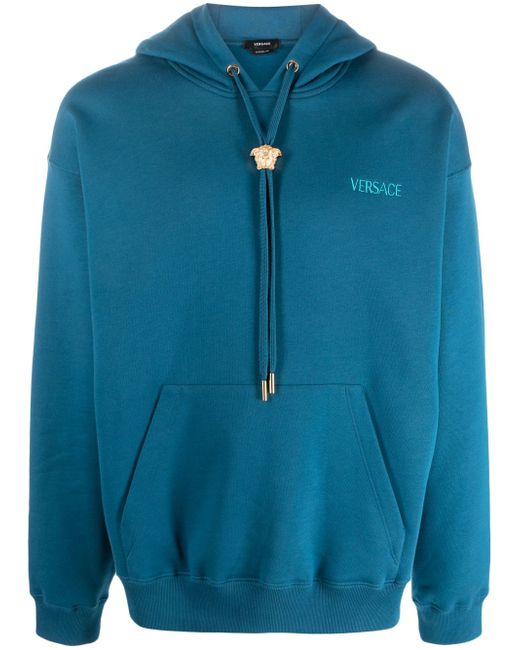 Versace Medusa-drawstring rib-trimmed hoodie