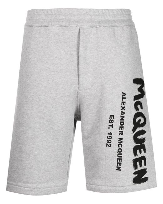 Alexander McQueen logo-print track shorts