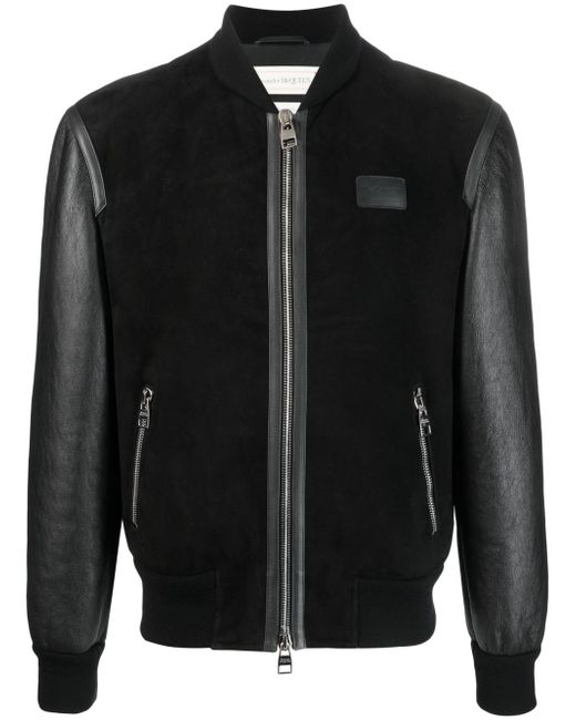 Alexander McQueen shearling and leather bomber jacket