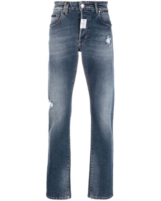 Philipp Plein logo-patch slim-cut jeans