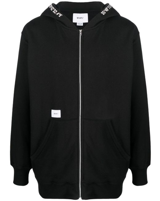 Wtaps logo-patch zip-fastening hoodie