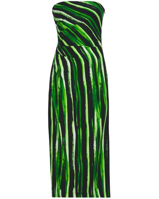 Proenza Schouler graphic-print strapless midi dress