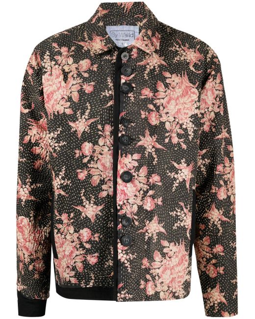 By Walid floral-print buttoned shirt jacket