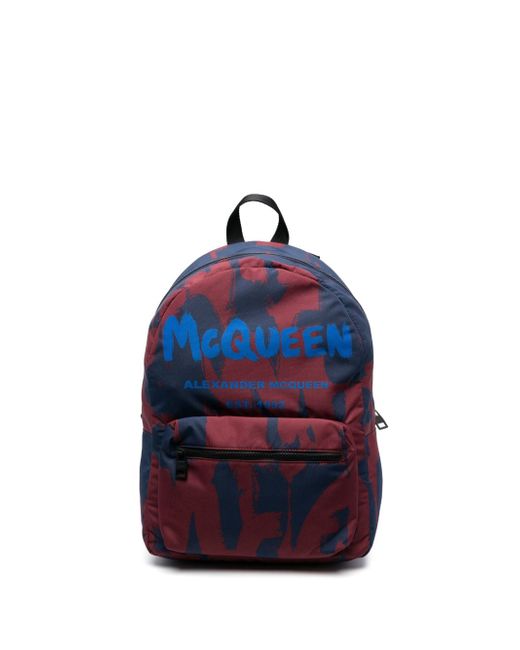 Alexander McQueen graffiti logo-print backpack