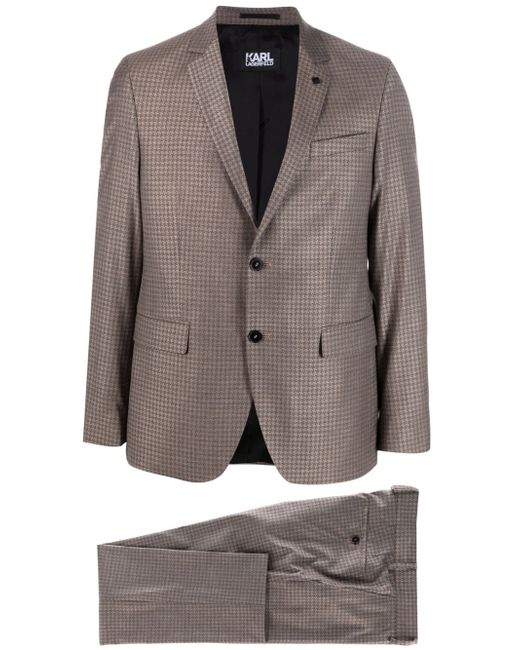 Karl Lagerfeld houndstooth-pattern single-breasted suit