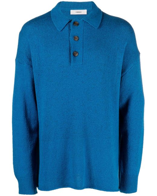 Commas knitted long-sleeve polo shirt