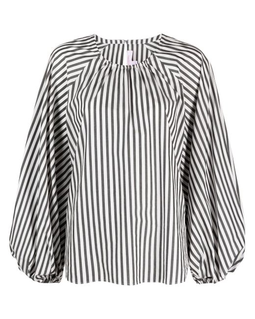 Carolina Herrera puff-sleeve striped blouse