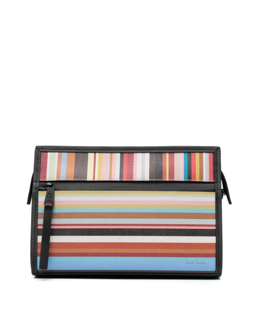 Paul Smith striped leather wash bag