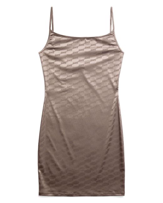 Balenciaga logo-print slip dress